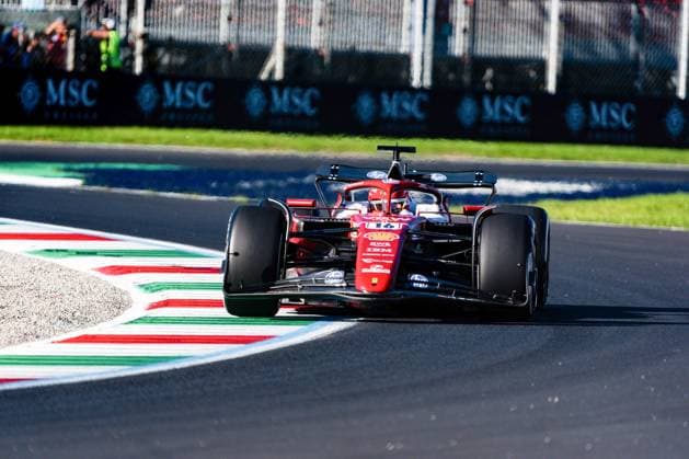 F1 2025: Italian Grand Prix in Monza - 05 Sep 2025 Scuderia Ferrari HP F1 Team s Monegasque driver Charles Leclerc competes during the free practice two of the Formula 1 Italian Grand Prix 2025. Monza Italy Copyright: xLucaxMartinix xSOPAxImagesx LMC09489