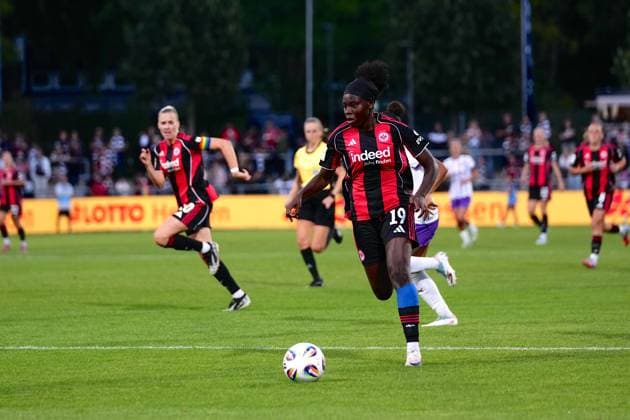 Nicole Anyomi ( 19 Frankfurt ) during the Google Pixel Frauen-Bundesliga match between Eintracht Frankfurt and SGS Essen at Stadion am Brentanobad Park, Frankfurt. Copyright: xJuliaxKneisslx xSPPx Sportspressphoto_SPR20622
