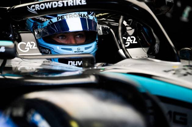 MOTORI - Formula 1 - Pirelli Gran Premio d Italia 2025 63 George Russell Of The Team Mercedes-Amg Petronas Formula One Team, Mercedes W16Team ,In Box During Fia Formula One World Championship, WM, Weltmeisterschaft Formula 1 Pirelli Gran Premio d Italia 2025, 05 September, In Monza,Italy Monza Italy  Copyright: xIPAxSport ABACAx