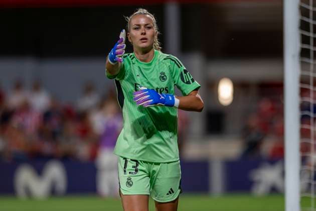 September 6, 2025, Alcala De Henares, Madrid, Spain: MERLE FROHMS of Real Madrid Femenino CF during the match belonging to La LigaF season 25 26 soccer Ã¢â‚¬oeATLETICO DE MADRID FEM - REAL MADRID FEMÃ¢â‚¬Â held on September 05, 2025, at the Centro deportivo Alcala de Henares, Madrid, Spain. Alcala De Henares Spain - ZUMAc312 20250906_zsp_c312_023 Copyright: xOscarxManuelxSanchezx