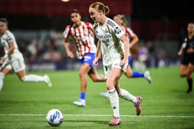September 5, 2025, Alcala De Henares, Spain, Spain: Sara HOLMGAARD of Real Madrid during the Liga F match between Atletico Madrid Femenino and Real Madrid Femenino at Centro Deportivo Wanda on September 05, 2025 in Alcala de Henares near Madrid, Spain. Alcala De Henares Spain - ZUMAm308 20250905_zsp_m308_061 Copyright: xMatthieuxMirvillex