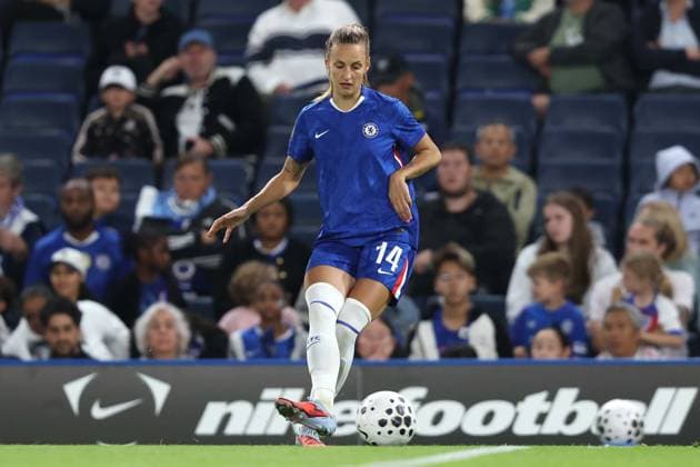 . - Chelsea Women v Manchester City Women, Women™s Super League, Stamford Bridge Stadium, London, England. - 5th September 2025. (C) Daniel Weir Crystal Pix Nathalie Bjorn of Chelsea Women. - Chelsea Women v Manchester City Women, Women™s Super League, Stamford Bridge Stadium, London, England. - 5th September 2025. (C) Daniel Weir Crystal Pix London Stamford Bridge Stadium United Kingdom Copyright: xDanielxWeirx CP_Chelsea_Women_Manchester_City_Women_90