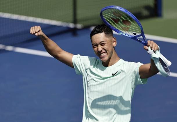 Tennis: U.S. Open Tokito Oda of Japan reacts after beating Martin De La Puente of Spain in the men s wheelchair singles semifinals at the U.S. Open tennis tournament in New York on Sept. 5, 2025.  A14AA0004824790P