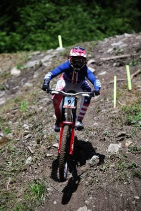 2025 UCI Mountain Bike World Championships Picture by Ed Sykes SWpix.com - 06 09 2025 - Cycling - 2025 UCI Mountain Bike World Championships - Downhill - ChampÃ ry, Valais, Switzerland - Women Junior Final - Matilda Melton (United States) Copyright: x xSWpix.comx(t axPhotographyxHubxLtd)xEdxSykes SWpix.comx SWP-3030-2002