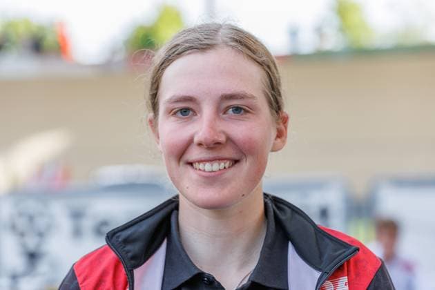 Olivia Schoppe GER portrait, single image, 05 09 2025, Erfurt Germany , Track cycling, Stand-up and Derny European Championships 2025 xprx