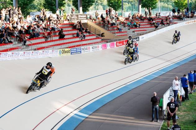 Pre-race standing impression of the race, 05 09 2025, Erfurt Germany , Track cycling, Standing and Derny European Championships 2025 xprx