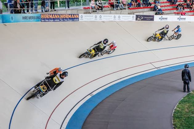 Pre-race standing impression of the race, 05 09 2025, Erfurt Germany , Track cycling, Standing and Derny European Championships 2025 xprx