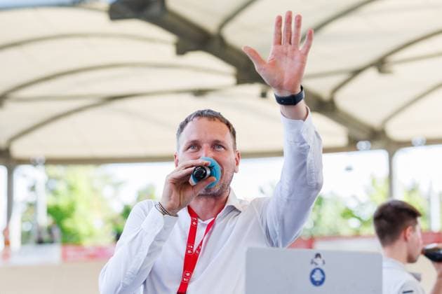 Marcel Barth Track Speaker , 05 09 2025, Erfurt Germany , Track Cycling, Stand-up and Derny European Championships 2025 xprx
