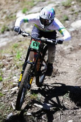 2025 UCI Mountain Bike World Championships Picture by Ed Sykes SWpix.com - 06 09 2025 - Cycling - 2025 UCI Mountain Bike World Championships - Downhill - ChampÃ ry, Valais, Switzerland - Men Junior Final - Zac Bradley-Hudson (Australia) Copyright: x xSWpix.comx(t axPhotographyxHubxLtd)xEdxSykes SWpix.comx SWP-3030-2132