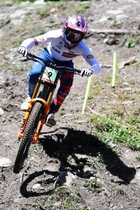 2025 UCI Mountain Bike World Championships Picture by Ed Sykes SWpix.com - 06 09 2025 - Cycling - 2025 UCI Mountain Bike World Championships - Downhill - ChampÃ ry, Valais, Switzerland - Men Junior Final - George Madley (Great Britain) Copyright: x xSWpix.comx(t axPhotographyxHubxLtd)xEdxSykes SWpix.comx SWP-3030-2142