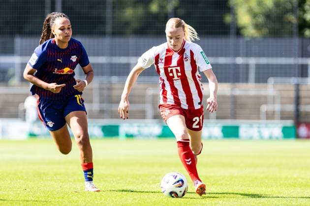 Google Pixel Women Bundesliga 1 FC Cologne Women RB Leipzig Women 06 09 2025 Anna Gerhard 1 FC Cologne Women, 21 , Lisa BAum RB Leipzig Women, 11 Google Pixel Women Bundesliga 1 FC Cologne Women RB Leipzig Women Franz Kremer Stadion, Cologne 06 09 2025 Copyright: xBEAUTIFULxSPORTS Buriakovx
