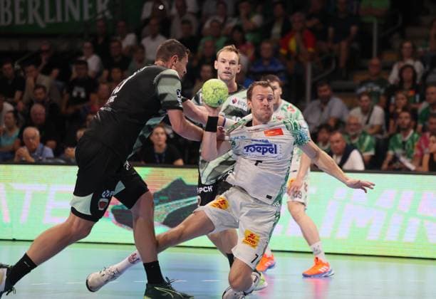 GER HBL Season 2025 2026 FÜCHSE Berlin vs SC Magdeburg, 06 09 25, Max Schmeling Halle, Berlin, Mijajlo MARSENIC Füchse Berlin 93 , Felix CLAAR SC Magdeburg 7