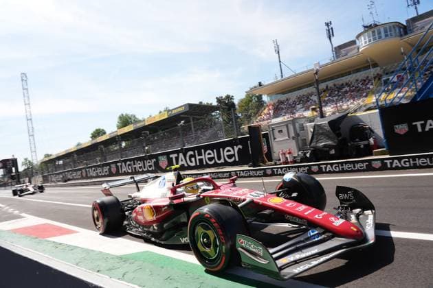 Formula 1 of Italia British driver Lewis Hamilton of Scuderia Ferrari HP in action during the third practice ahead of the Formula 1 Pirelli Gran Premio d?Italia 2025 at the Autodromo Nazionale di Monza in Monza, Italia, September 06 2025. Monza Italia Copyright: xMatrixxImagesx xHasanxBraticx 
