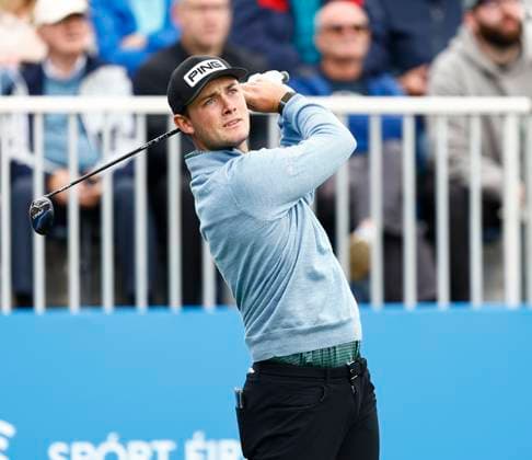 6th September 2025; The K Club, Straffan, County Kildare, Ireland: Amgen Irish Open Golf Third Round; Daniel Brown of England tees of on the 1st hole  PeterxFitzpatrick