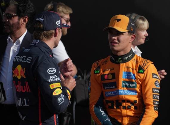 FORMULA 1 PIRELLI GRAN PREMIO D™ITALIA 2025 06 09 2025, Autodromo Nazionale Monza, Monza, FORMULA 1 PIRELLI GRAN PREMIO D™ITALIA 2025 , in the picture pole position for Max Verstappen NLD , Oracle Red Bull Racing, 3rd starting position for Lando Norris GBR , McLaren F1 Team nordphotoxGmbHx xBratic nph00250