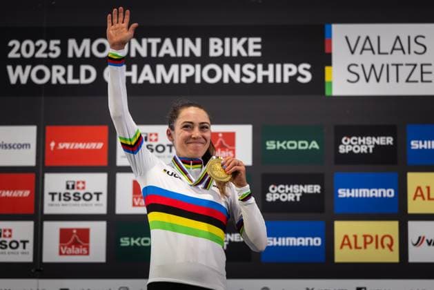 American biker Kate Courtney became a world champion when she won the UCI World Mountain Bike Marathon Championships in Valais, Switzerland. (CTKxPhoto MichalxCerveny) CTKPhotoF202509060069901  CTKPhotoF202509060069901