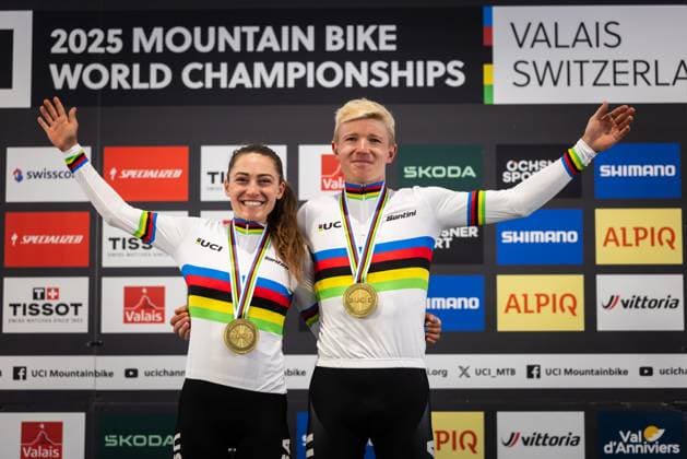 American riders Kate Courtney and Keegan Swenson became world champions when they won the UCI World Mountain Bike Marathon Championships in Valais, Switzerland. (CTKxPhoto MichalxCerveny) CTKPhotoF202509060070001  CTKPhotoF202509060070001