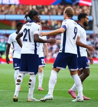 Noni Madueke of England celebrates the own goal scored by Christian Garcia of Andorra to make it 1-0 England v Andorra, FIFA 2026 World Cup Qualifying, Group K, Football, Villa Park, Birmingham, UK - 06 Sept 2025Birmingham Villa Park United Kingdom EDITORIAL USE ONLY No use with unauthorised audio, video, data, fixture lists, club league logos or live services. Online in-match use limited to 120 images, no video emulation. No use in betting, games or single club league player publications. Copyright: xPaulxCurrie Shutterstockx 15471184aq