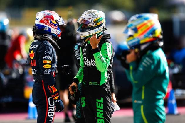 1 Max Verstappen NLD, Oracle Red Bull Racing , 5 Gabriel Bortoleto BRA, Stake F1 Team Kick Sauber , F1 Grand Prix of Italy at Autodromo Nazionale Monza on September 6, 2025 in Monza, Italy Photo by HOCH ZWEI Monza Italy
