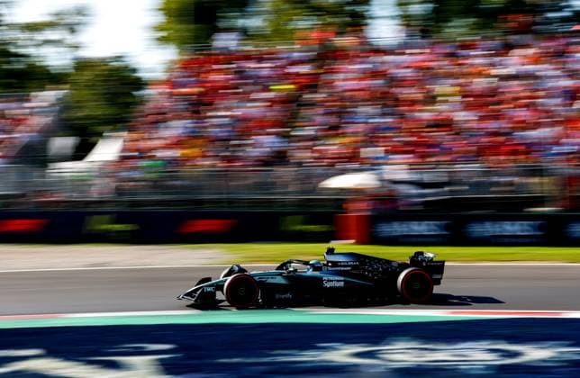 63 George Russell GBR, Mercedes AMG Petronas F1 Team , F1 Grand Prix of Italy at Autodromo Nazionale Monza on September 6, 2025 in Monza, Italy Photo by HOCH ZWEI Monza Italy