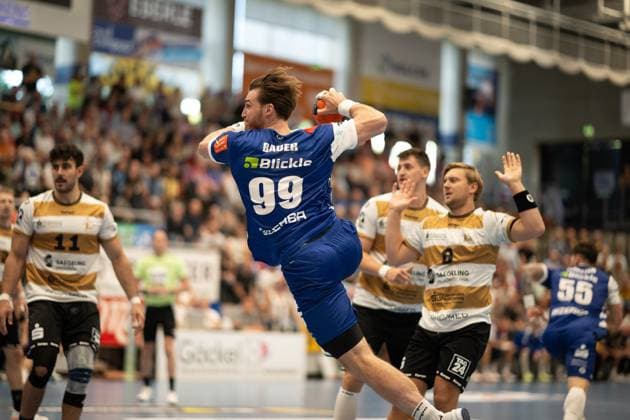 Stefan Bauer, HBW Balingen Weilstetten, 99 , at the throw, HBW Balingen Weilstetten vs HC Elbflorenz Dresden, Handball, 2 Bundesliga, 2 Matchday, Season 2025 2026, 06 09 2025 Eibner Pressefoto Andreas Ulmer HBW Balingen Weilstetten vs HC Elbflorenz Dresden, Handball, 2 Bundesliga, 2 Matchday, Season 2025 2026, 06 09 2025 Balingen Copyright: xEibner-Pressefoto AndreasxUlmerx EP_AUR