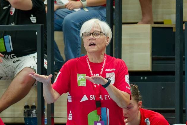 Coach Ines Seidler Halle , SV Union Halle Neustadt vs Sport Union Neckarsulm, Handball Bundesliga Frauen, Saison 2025 26, 2 Spieltag, 06 09 2025 Halle SWH Arena Sachsen Anhalt Germany
