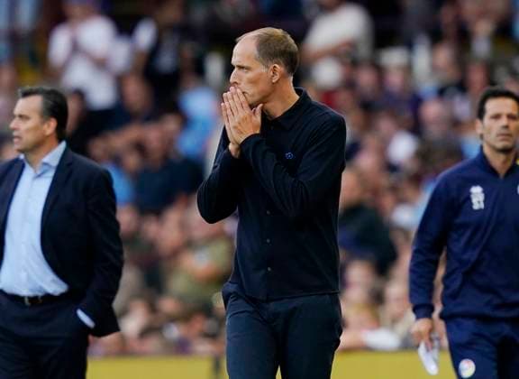 Birmingham, England, 6th September 2025. Thomas Tuchel coach of England reacts during the England vs Andorra FIFA World Cup, WM, Weltmeisterschaft, Fussball Qualifier match at Villa Park, Birmingham. Picture credit should read: Andrew Yates Sportimage EDITORIAL USE ONLY. No use with unauthorised audio, video, data, fixture lists, club league logos or live services. Online in-match use limited to 120 images, no video emulation. No use in betting, games or single club league player publications. SPI_099_AY_ENG_AND SPI-4113-0094