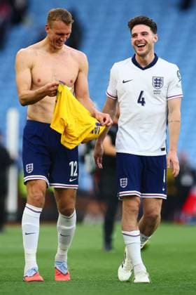 Dan Burn of England and Declan Rice at the end of the match England v Andorra, FIFA 2026 World Cup Qualifying, Group K, Football, Villa Park, Birmingham, UK - 06 Sept 2025Birmingham Villa Park United Kingdom EDITORIAL USE ONLY No use with unauthorised audio, video, data, fixture lists, club league logos or live services. Online in-match use limited to 120 images, no video emulation. No use in betting, games or single club league player publications.  Copyright: xPaulxCurrie Shutterstockx 15471184cr
