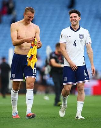 Dan Burn of England and Declan Rice at the end of the match England v Andorra, FIFA 2026 World Cup Qualifying, Group K, Football, Villa Park, Birmingham, UK - 06 Sept 2025Birmingham Villa Park United Kingdom EDITORIAL USE ONLY No use with unauthorised audio, video, data, fixture lists, club league logos or live services. Online in-match use limited to 120 images, no video emulation. No use in betting, games or single club league player publications.  Copyright: xPaulxCurrie Shutterstockx 15471184cs