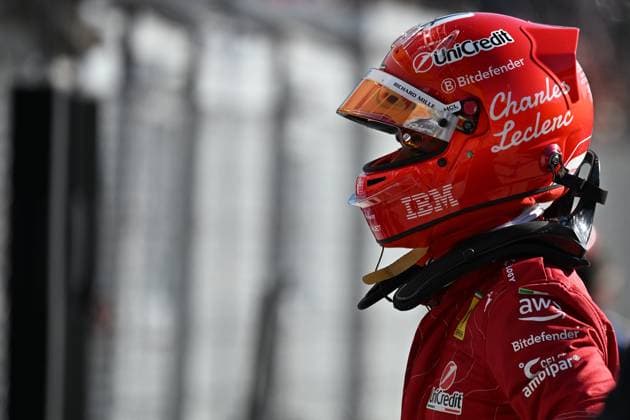 F1 Grand Prix of Italy Charles Leclerc of Scuderia Ferrari celebrates in parc ferme during qualifying for the F1 Grand Prix of Italy at Autodromo Nazionale on September 6, 2025 in Monza, Italy. Monza Autodromo Nazionale Italy Copyright: xMarcoxCanonierox