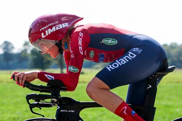Kaja Rysz Roland De Devoluy competing in the Stage 5 Doetinchem Westendorp ITT of the Simac Ladies Tour 2025 on September 6, 2025 in Doetinchem, Netherlands Photo by Wart Brinkerhof Marcel ter Bals DeFodi Images