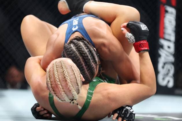 UFC Paris: Sam Hughes v Shauna Bannon PARIS, FRANCE - SEPTEMBER 06: Sam Hughes fights Shauna Bannon in a Women s Strawweight bout during the UFC Paris: Imavov vs. Borralho at Accor Arena on September 06, 2025 in Paris, France. (Photo by JosÃ Prestes PxImages) Paris Accor Arena Paris France Copyright: xJosÃ xPrestesx
