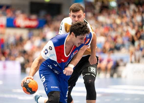 Yonathan Dayan, HBW Balingen Weilstetten, 34 made the game HBW Balingen Weilstetten vs HC Elbflorenz Dresden, Handball, 2 Bundesliga, 2 Matchday, Season 2025 2026, 06 09 2025 Eibner Pressefoto Andreas Ulmer HBW Balingen Weilstetten vs HC Elbflorenz Dresden, Handball, 2 Bundesliga, 2 Matchday, Season 2025 2026, 06 09 2025 Balingen Copyright: xEibner-Pressefoto AndreasxUlmerx EP_AUR