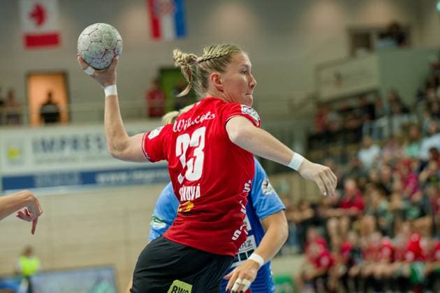 Marie Polakova Halle, 23 , SV Union Halle Neustadt vs Sport Union Neckarsulm, Handball Bundesliga Frauen, Saison 2025 26, 2 Spieltag, 06 09 2025 Halle SWH Arena Sachsen Anhalt Germany