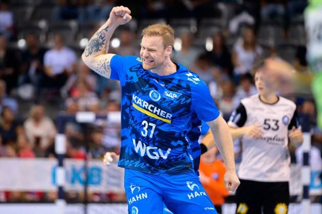 Stuttgart, Handball Bundesliga HBL 25 26 TVB Stuttgart Bergischer HC Jonas Truchanovicius Stuttgart Jubel Freude Emotion Torjubel Torschuetze Torschütze Stuttgart Porsche Arena Baden Württemberg Germany