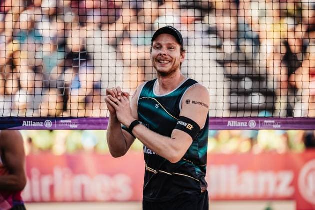 Beach Volleyball Men German Championships 2025 Timmendorfer Strand 06 09 2025 Nils Ehlers annoys Timmendorfer Strand Ahmann Hager Arena Schleswig Holstein Germany