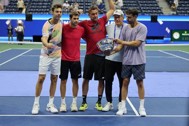 TENNIS : US Open 2025 - Finale - Double - Flushing Meadows - New York - 06 09 2025 Marcel Granollers (ESP) - Horacio Zeballos (ARG) - Joe Salisbury (GBR) - Neal Skupski (GBR) us  Copyright: xSportxVisionx