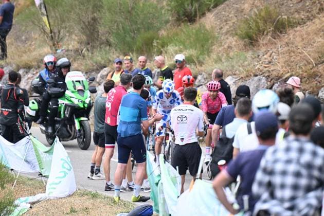 06-09-2025 Vuelta A Espana; Tappa 14 Aviles - La Farrapona; 2025, Uae Team Emirates - Xrg; 2025, Ef Education - Easypost; Vine, Jai; Shaw, James; La Farrapona; 