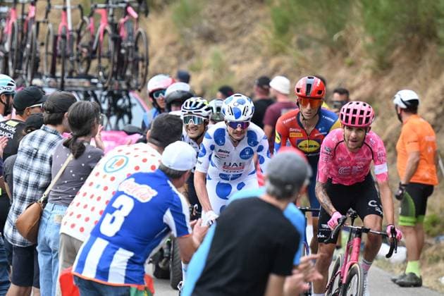 06-09-2025 Vuelta A Espana; Tappa 14 Aviles - La Farrapona; 2025, Uae Team Emirates - Xrg; 2025, Ef Education - Easypost; Vine, Jai; Shaw, James; La Farrapona; 