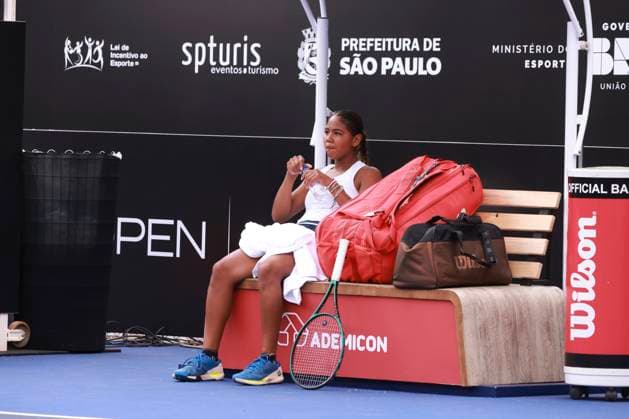 Match between Brazilian Ana Cruz and French Yasmine Mansouri at the SP Open in Sao Paulo Sao Paulo (SP), September 6, 2025 WTA250 SP Open - Match between Brazilian Ana Cruz and French Yasmine Mansouri, at the SP Open in Sao Paulo, which takes place from September 6 to 14 at Villa-Lobos Park, on the central court, this Saturday, September 6, 2025, in the west zone of Sao Paulo. French Yasmine Mansouri beat Brazilian Ana Cruz by scores of 6-3 and 6-2 by 2-0 and is eliminated. (Foto: Leco Viana Thenews2 imago images) SPO  Copyright: xLecoxVianax