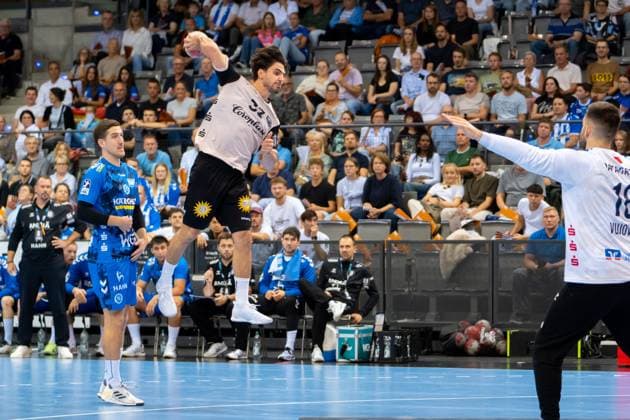 Handball I Men I Season 2025 2026 I Bundesliga I 3 Matchday I TVB Stuttgart Bergischer HC I 06 09 2025 Eloy Morante Maldonado 33, Bergischer HC on the pitch Stuttgart Porsche Arena Baden Württemberg Germany Copyright: xLobeca MaxxPetershansx
