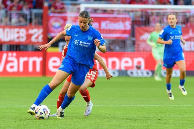 Munich, Germany, September 6th 2025: Katharina Piljic (6 Bayer Leverkusen) during the Google Pixel Frauen Bundesliga match between FC Bayern Munich and Bayer Leverkusen at Allianz Arena, Munich, Germany. (Sven Beyrich SPP) Copyright: xSvenxBeyrich SPPx spp-en-SvBe-SvBe-20250906-D4S_8001