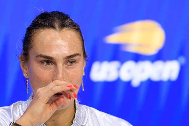 September 6, 2025, Flushing Meadows, New York, USA: Aryna Sabalenka attends a press conference, PK, Pressekonferenz after winning her match at the US Open WomenÃ¢â‚¬â ¢s Final match against Amanda Anisimova on Day 14 of the 2025 US Open at USTA Billie Jean King National Tennis Center on Saturday September 6, 2025 in the Flushing neighborhood of the Queens borough of New York City. JAVIER ROJAS PI Flushing Meadows USA - ZUMAp124 20250906_zaa_p124_047 Copyright: xJavierxRojasx