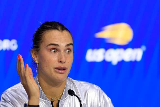 September 6, 2025, Flushing Meadows, New York, USA: Aryna Sabalenka attends a press conference, PK, Pressekonferenz after winning her match at the US Open WomenÃ¢â‚¬â ¢s Final match against Amanda Anisimova on Day 14 of the 2025 US Open at USTA Billie Jean King National Tennis Center on Saturday September 6, 2025 in the Flushing neighborhood of the Queens borough of New York City. JAVIER ROJAS PI Flushing Meadows USA - ZUMAp124 20250906_zaa_p124_050 Copyright: xJavierxRojasx