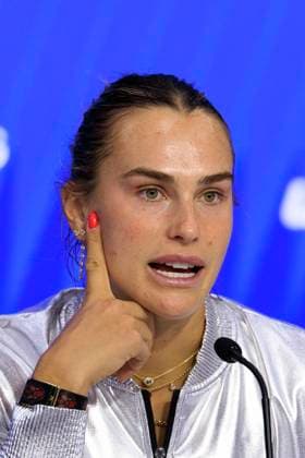 September 6, 2025, Flushing Meadows, New York, USA: Aryna Sabalenka attends a press conference, PK, Pressekonferenz after winning her match at the US Open WomenÃ¢â‚¬â ¢s Final match against Amanda Anisimova on Day 14 of the 2025 US Open at USTA Billie Jean King National Tennis Center on Saturday September 6, 2025 in the Flushing neighborhood of the Queens borough of New York City. JAVIER ROJAS PI Flushing Meadows USA - ZUMAp124 20250906_zaa_p124_054 Copyright: xJavierxRojasx