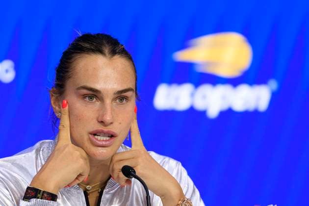 September 6, 2025, Flushing Meadows, New York, USA: Aryna Sabalenka attends a press conference, PK, Pressekonferenz after winning her match at the US Open WomenÃ¢â‚¬â ¢s Final match against Amanda Anisimova on Day 14 of the 2025 US Open at USTA Billie Jean King National Tennis Center on Saturday September 6, 2025 in the Flushing neighborhood of the Queens borough of New York City. JAVIER ROJAS PI Flushing Meadows USA - ZUMAp124 20250906_zaa_p124_056 Copyright: xJavierxRojasx