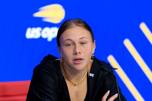 September 6, 2025, Flushing Meadows, New York, USA: Amanda Anisimova attends a press conference, PK, Pressekonferenz after losing her US Open WomenÃ¢â‚¬â ¢s Final match against Aryna Sabalenka on Day 14 of the 2025 US Open at USTA Billie Jean King National Tennis Center on Saturday September 6, 2025 in the Flushing neighborhood of the Queens borough of New York City. JAVIER ROJAS PI Flushing Meadows USA - ZUMAp124 20250906_zaa_p124_066 Copyright: xJavierxRojasx