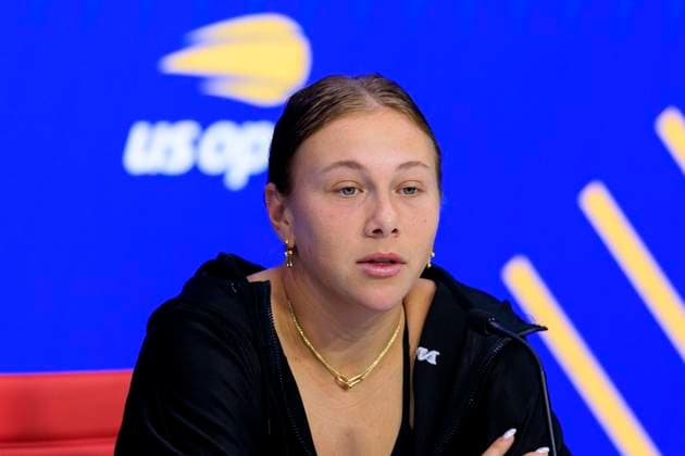 September 6, 2025, Flushing Meadows, New York, USA: Amanda Anisimova attends a press conference, PK, Pressekonferenz after losing her US Open WomenÃ¢â‚¬â ¢s Final match against Aryna Sabalenka on Day 14 of the 2025 US Open at USTA Billie Jean King National Tennis Center on Saturday September 6, 2025 in the Flushing neighborhood of the Queens borough of New York City. JAVIER ROJAS PI Flushing Meadows USA - ZUMAp124 20250906_zaa_p124_067 Copyright: xJavierxRojasx