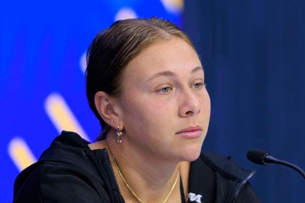 September 6, 2025, Flushing Meadows, New York, USA: Amanda Anisimova attends a press conference, PK, Pressekonferenz after losing her US Open WomenÃ¢â‚¬â ¢s Final match against Aryna Sabalenka on Day 14 of the 2025 US Open at USTA Billie Jean King National Tennis Center on Saturday September 6, 2025 in the Flushing neighborhood of the Queens borough of New York City. JAVIER ROJAS PI Flushing Meadows USA - ZUMAp124 20250906_zaa_p124_069 Copyright: xJavierxRojasx