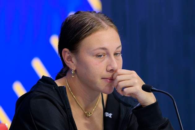 September 6, 2025, Flushing Meadows, New York, USA: Amanda Anisimova attends a press conference, PK, Pressekonferenz after losing her US Open WomenÃ¢â‚¬â ¢s Final match against Aryna Sabalenka on Day 14 of the 2025 US Open at USTA Billie Jean King National Tennis Center on Saturday September 6, 2025 in the Flushing neighborhood of the Queens borough of New York City. JAVIER ROJAS PI Flushing Meadows USA - ZUMAp124 20250906_zaa_p124_073 Copyright: xJavierxRojasx